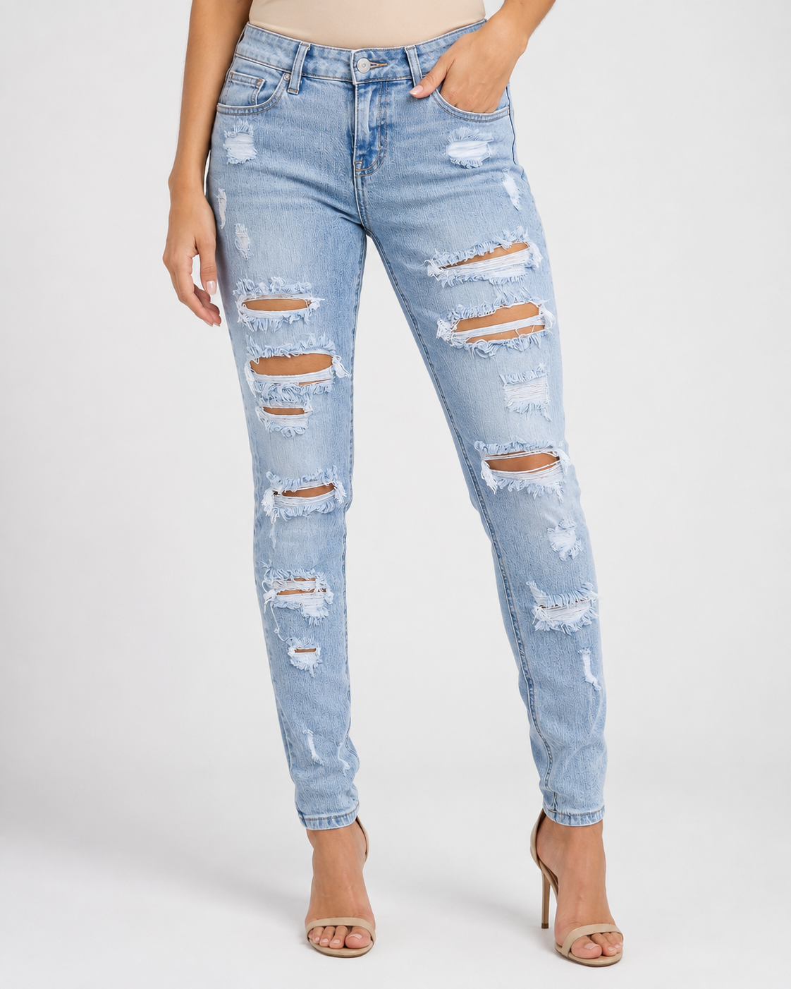 Nada™ — Dámské skinny džíny s roztrhanými detaily