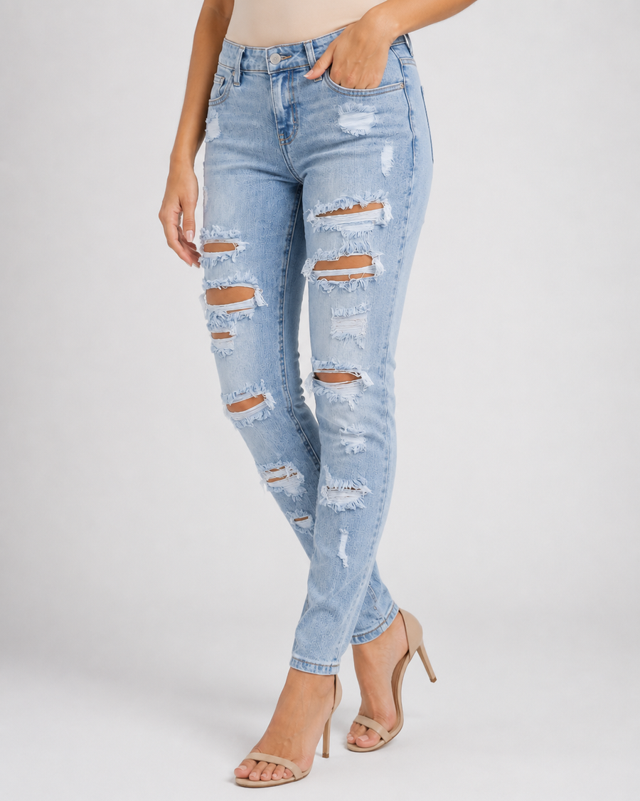 Nada™ — Dámské skinny džíny s roztrhanými detaily