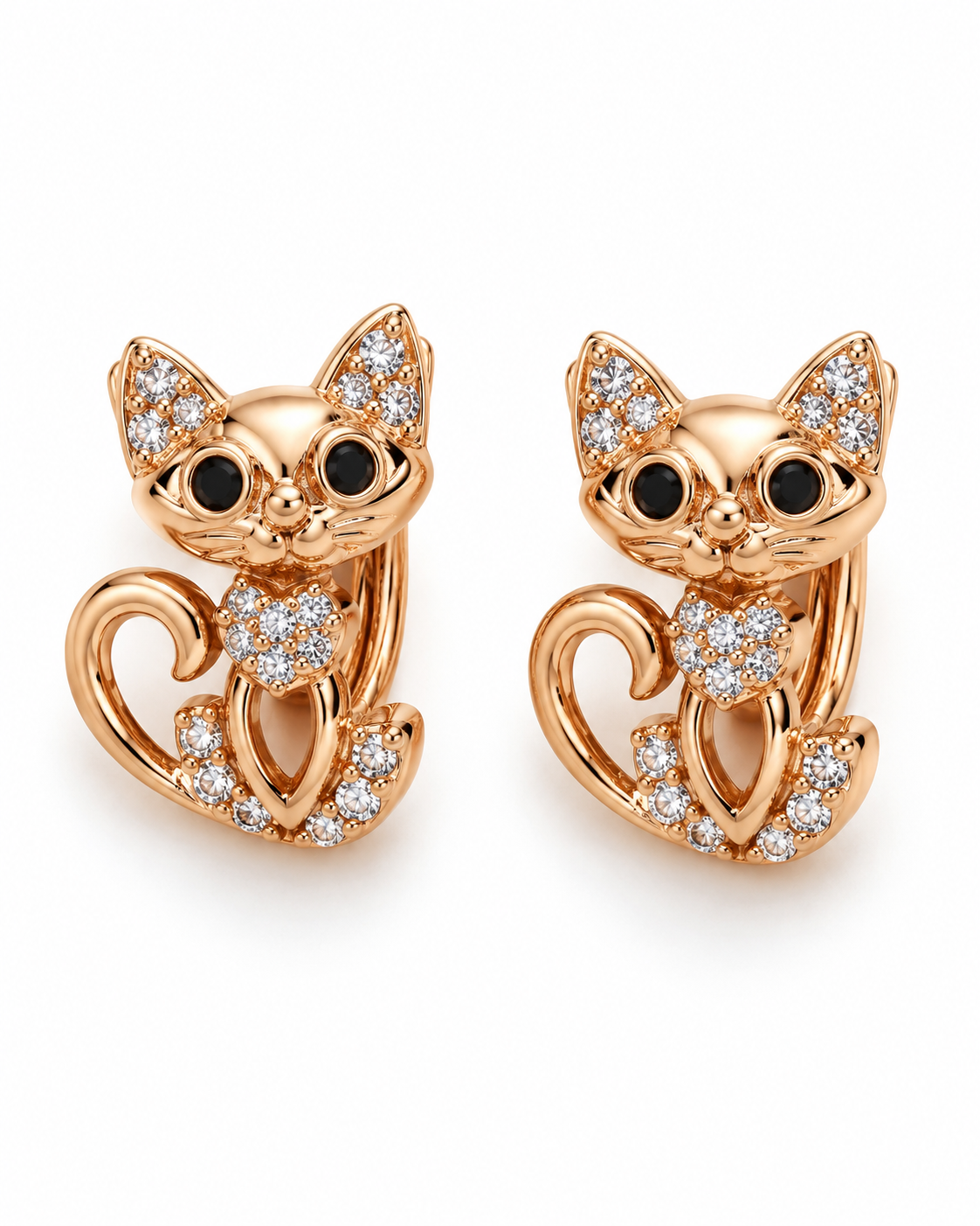 Leokadia™ — Dámské náušnice s kočkou a zirkonií
